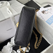 Chanel Quilted Black Caviar Chain Melody Backpack 20×19×8cm - 5