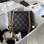 Chanel Quilted Black Caviar Chain Melody Backpack 20×19×8cm - 3