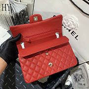 Chanel Classic Flap Bag Quilted Caviar Red Silver 15.5x25.5x6.5cm - 4