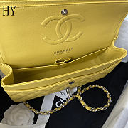 Chanel Classic Flap Bag Quilted Caviar Yellow Silver 15.5x25.5x6.5cm - 5