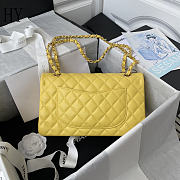 Chanel Classic Flap Bag Quilted Caviar Yellow Gold 15.5x25.5x6.5cm - 2