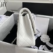 Chanel Classic Flap Bag Quilted Caviar White Silver 15.5x25.5x6.5cm - 3