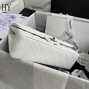 Chanel Classic Flap Bag Quilted Caviar White Silver 15.5x25.5x6.5cm - 4