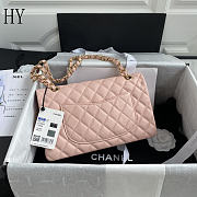 Chanel Classic Flap Bag Quilted Caviar Pink Gold 15.5x25.5x6.5cm - 2