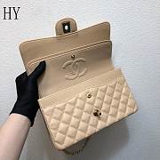 Chanel Classic Flap Bag Quilted Caviar Beige Gold 25*14*7cm - 5