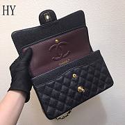 Chanel Black Gold Caviar Classic Medium Double Flap Bag 25*14*7cm - 3