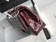 Chanel Classic Flap Bag Burgundy Gold Quilted Patent Leather 25cm - 5