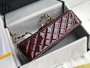 Chanel Classic Flap Bag Burgundy Gold Quilted Patent Leather 25cm - 4