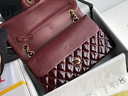 Chanel Classic Flap Bag Burgundy Gold Quilted Patent Leather 25cm - 3