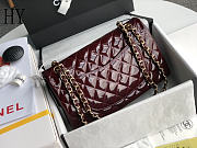 Chanel Classic Flap Bag Burgundy Gold Quilted Patent Leather 25cm - 2