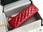 Chanel Classic Flap Bag Red Gold Quilted Patent Leather 25cm - 4