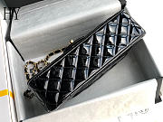 Chanel Classic Flap Bag Black Gold Quilted Patent Leather 25cm - 4