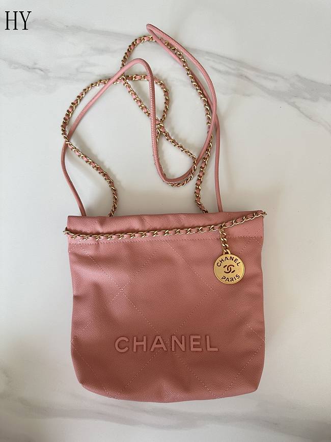 Chanel 22 Mini Caviar Pink Gold 19-20-6cm - 1