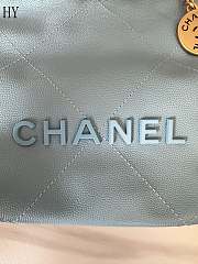 	 Chanel 22 Mini Caviar Blue Gold 19-20-6cm - 4