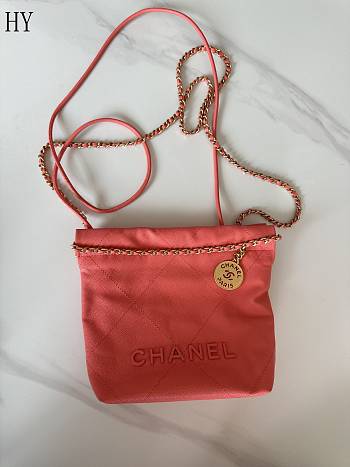 Chanel 22 Mini Caviar Hot Pink Gold 19-20-6cm