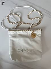 Chanel 22 Mini Caviar White Gold 19-20-6cm - 1