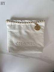 Chanel 22 Mini Caviar White Gold 19-20-6cm - 5