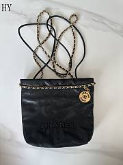 Chanel 22 Mini Caviar Black Gold 19-20-6cm - 1