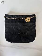 Chanel 22 Mini Caviar Black Gold 19-20-6cm - 4