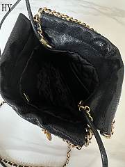 Chanel 22 Mini Caviar Black Gold 19-20-6cm - 3