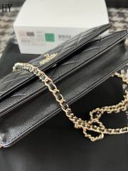 Chanel 23K Camellia Handle WOC Black Lambskin 19cm - 2