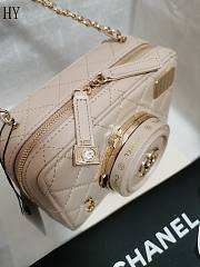 Chanel Camera Bag Beige 11.5×16×6cm - 4