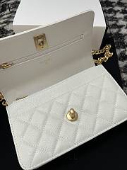 Chanel Caviar Quilted Textured CC Wallet on Chain WOC White - 3