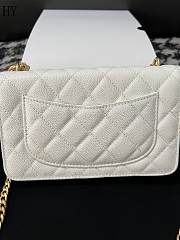 Chanel Caviar Quilted Textured CC Wallet on Chain WOC White - 2