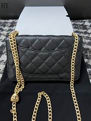 	 Chanel Caviar Quilted Textured CC Wallet on Chain WOC Black - 5