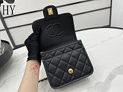 Chanel 22K Top Handle Messenger Bag Caviar Black 17*20.5*6cm - 3