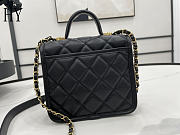 Chanel 22K Top Handle Messenger Bag Caviar Black 17*20.5*6cm - 5