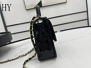 Chanel 22K Top Handle Messenger Bag Patent Black 17*20.5*6cm - 3