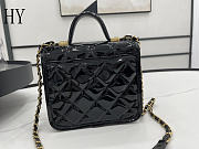 Chanel 22K Top Handle Messenger Bag Patent Black 17*20.5*6cm - 2