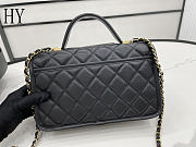 Chanel Caviar Quilted School Memory Top Handle Falp Bag Black 25×21.5×7cm - 3