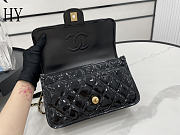 Chanel Quilted School Memory Top Handle Falp Bag Patent Black 25×21.5×7cm - 2