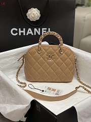 Chanel Small Tote Clutch with Chain Bag Beige 20*15*6cm - 1