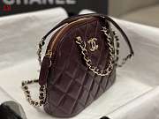 Chanel Small Tote Clutch with Chain Bag Burgundy 20*15*6cm - 5