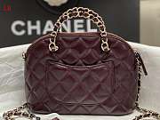 Chanel Small Tote Clutch with Chain Bag Burgundy 20*15*6cm - 3