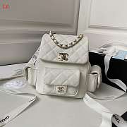 Chanel 23K Triple Pocket Backpack White 19.5*18*10cm - 1