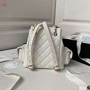 Chanel 23K Triple Pocket Backpack White 19.5*18*10cm - 3