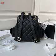 Chanel 23K Triple Pocket Backpack Black 19.5*18*10cm - 5