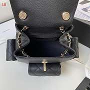 Chanel 23K Triple Pocket Backpack Black 19.5*18*10cm - 2