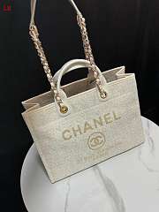 Chanel Deauville Tote Bag Light Beige 38×30×18cm - 5