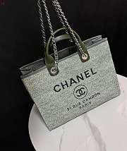 Chanel Deauville Tote Bag Green Khaki 38×30×18cm - 2