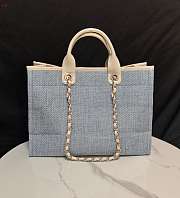 Chanel Deauville Tote Bag Beige Denim 38×30×18cm - 4