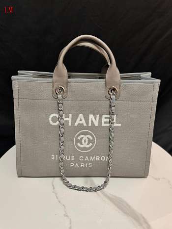 Chanel Deauville Tote Bag Dark Beige 38×30×18cm