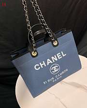 Chanel Deauville Tote Bag Black Blue 38×30×18cm - 4