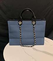 Chanel Deauville Tote Bag Black Blue 38×30×18cm - 2