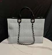 Chanel Deauville Tote Bag Black Grey 38×30×18cm - 3