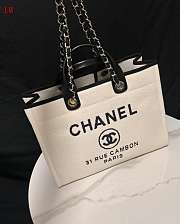 Chanel Deauville Tote Bag Black Beige 38×30×18cm - 5